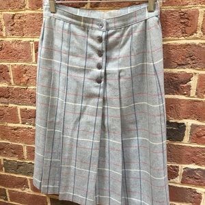 Vintage Plaid Wool Pencil Skirt